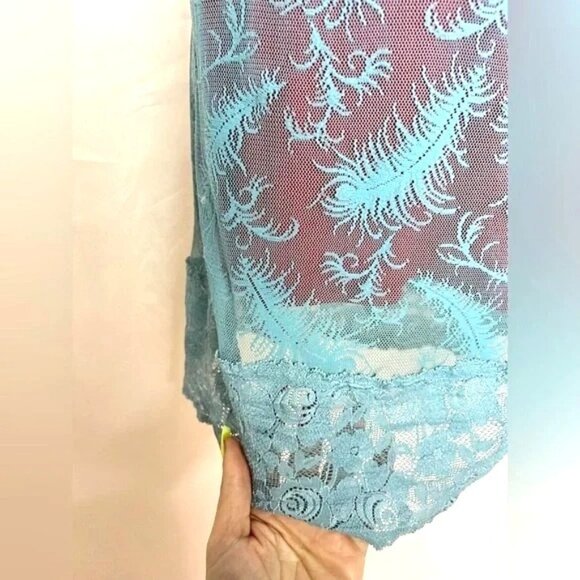 Tripp NYC Vintage 90s Mini Dress Blue Red Lace - Picture 3 of 13